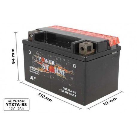 Batteria Moto AGM CBTX7A-BS YTX7A-BS 12V 6Ah