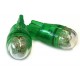 Coppia 2 Lampade Led T10 Con 4 Led F3 Cappuccio Tondo Colore Verde Green 12V 0,2W