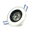Faretto Da Soffitto Led Incasso 3W 220V Bianco Caldo Cornice Bianco Con Faro Nero