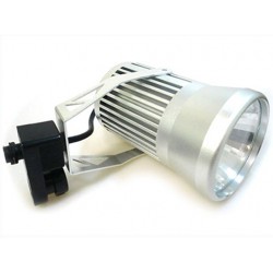 Faretto Illuminazione A Binario A Led 220V 20W Track Lampada Led Bianco Caldo Mod. Argento