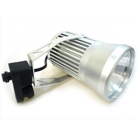 Faretto Illuminazione A Binario A Led 220V 20W Track Lampada Led Bianco Caldo Mod. Argento