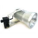 Faretto Illuminazione A Binario A Led 220V 20W Track Lampada Led Bianco Caldo Mod. Argento