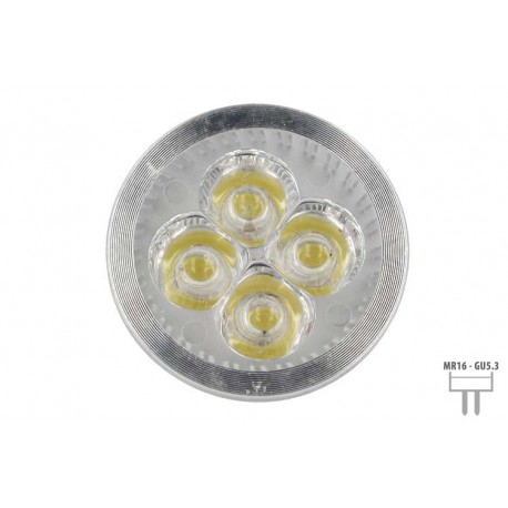 Faretto Lampada LED Dicroica MR16 GU5.3 12V 4W 4X1W Bianco Caldo 3000K
