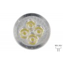 Faretto Lampada LED Dicroica MR16 GU5.3 12V 4W 4X1W Bianco Caldo 3000K