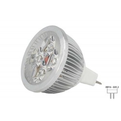 Faretto Lampada LED Dicroica MR16 GU5.3 12V 4W 4X1W Bianco Freddo 6000K