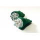 Coppia 2 Lampade Led T10 Con 4 Led F3 Colore Verde Green 12V 0,2W