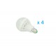 4 PZ Lampade LED E27 Globo Opaca Sfera G85 15W Diameto 85mm Bianco Freddo