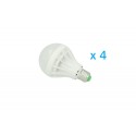 4 PZ Lampade LED E27 Globo Opaca Sfera G80 12W Diameto 80mm Bianco Caldo