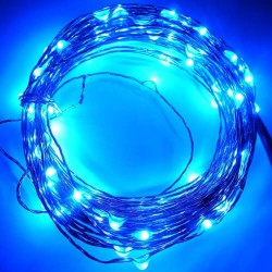 Stringa Led Blu Blue Filo Rame Copper Wire String 10 Metri 100 Led IP67 Cielo Stellato Per Decorazione Festa Nozze Addobbi Nata