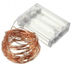Stringa Led Giallo Arancione Filo Rame Copper Wire String 10 Metri 100 Led IP67 Cielo Stellato Per Decorazione Festa Nozze Addo