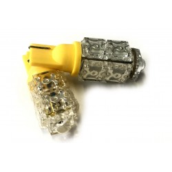 Coppia 2 Lampade Led T10 Con 9 Led F5 Flux Colore Giallo Yellow 12V 1W