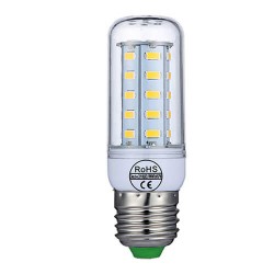 4 PZ Lampade Led E27 5W Mais Pannocchia 220V Smd 5730 Bianco Freddo Diametro 31mm Lunghezza 96mm
