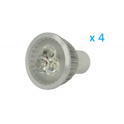 4 PZ Lampade Led MR16 GU5.3 3W 220V Bianco Freddo Faretto Led Dicroica