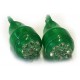 Coppia 2 Lampade Led T10 T15 Con 9 Led F3 Colore Verde Green 12V 0,2W