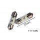Coppia 2 Lampade Led T11 C5W Siluro 31mm Con 2 Smd 3528 Colore Bianco Freddo 6000K 12V 1W