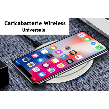 Caricabatterie Wireless Veloce Bianco 10W Slim QI per iPhone 8 iPhone 8plus iPhone X iPhone XL Samsung S6 S6 edge Note 5 LG G3 