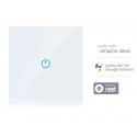 V-TAC Smart WiFi Touch Panel Pannello Interruttore 1 Tasto Modello Bianco Compatible Amazon Alexa Google Home SKU-8417