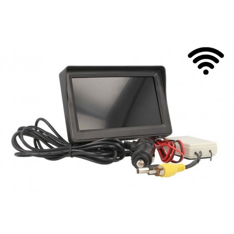 Monitor LCD Wireless 4,3'' Slim Con Modulo Per Telecamera Ideale Per Auto Grande Camper Furgone
