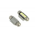 24V Lampada Led Siluro Canbus T11 C5W 36mm 3 SMD 5050 Colore Blu Per Camion Bus Barca Con Dissipatore Alluminio