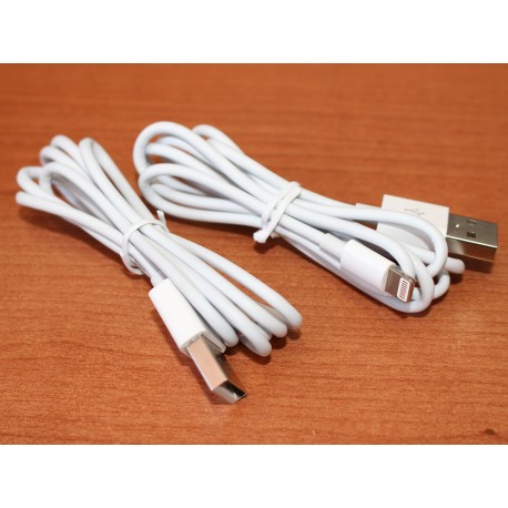 2 Pezzi Cavo USB Dati Ricarica Per Iphone Colore Bianco 1 Metro