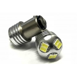 Coppia 2 Lampade Led BAY15D 1157 P21/5W Con 6 Smd 5730 Bianco Freddo 6000K 12V 3W