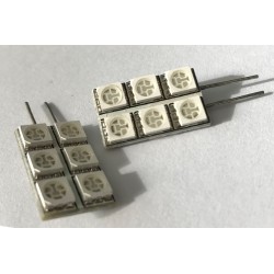 Coppia 2 Lampade Led G4 Con 6 Smd 5050 Colore Blu Blue 12V 1W