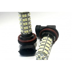 Coppia 2 Lampade Led H8 H11 Con 68 Smd 3528 Colore Rosso 12V 2W Per Fendinebbia
