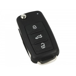 Chiave Telecomando Completa per VW Jetta Beetle Tiguan Passat Golf Caddy compatibile FCC ID 5K0837202AD Transponder 48 MEGAMOS 