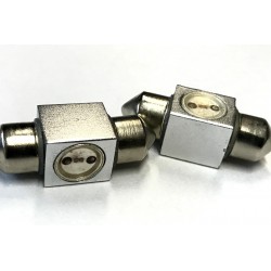 Coppia 2 Lampade Led T11 C5W Siluro 30mm Con 1 Power Led Colore Giallo Yellow 12V 1W