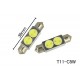 Coppia 2 Lampade Led T11 C5W Siluro 39mm Con 2 Power Led Colore Bianco Freddo 6000K 12V 2W