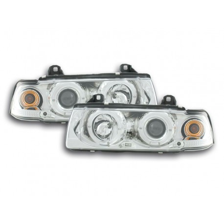 BMW E36 Berlina con Angel Eyes cromato