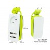 Multipresa Ciabatta Elettrica Caricabatterie 4 Porte USB 5V 2,4A Fast Charge 1 Posto 2P 10A Cavo 1,5 Metri Bianco