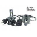 Kit Full Led Cob H4 26W Reale Bi-Led 12V Con Ventola Raffrenddamento Silenziosa Attacco Regolabile 2200 Lumen