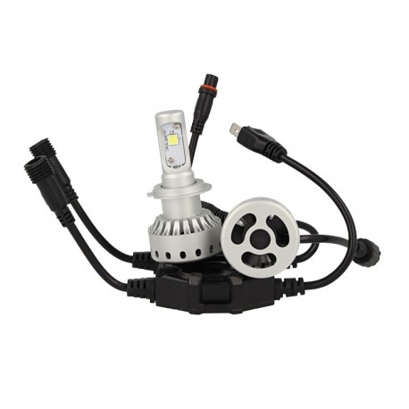 Kit Full Led Canbus H7 40W 5000 Lumens Dissipazione Con Ventilatore Ventola 12V 24V 2 Cree XHP 50 Lampada Corta Attacco Smontab