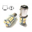 2 Lampade Led Barca Nautica BA15D B15D Bianco Caldo 12V 24V 3W No Polarita Piedi Dritti 13 Smd 5050 Baionetta G18