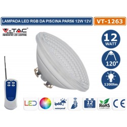 Lampada Faro Led PAR56 12W RGB 12V Con Telecomando Wireless Per Piscina IP68 Pool Light SKU-7562