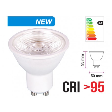 Lampada Led GU10 6W CRI 95 220V 38 Gradi Bianco Freddo 6400K Chip Samsung Garanzia 5 Anni Angolo Stretto SKU-7499