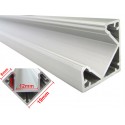 Profilo Canalina Barra Alluminio Led Anodizzato Angolare Corner Curva 90 Gradi Per Strip Led Fino a 12mm 1 Metro