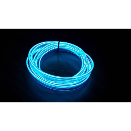 Stringa EL Striscia Neon Led Blue 5 Metri Flessibile Tagliabile Luce Decorativa Atmosfera Per Interno Auto Camion Camper Sfilat
