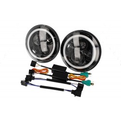 Coppia Faro Led Rotondo 7 Pollici Con DRL Angel Eyes Per Jeep Wrangler JK TJ Harley Davidson FJ Benz G55 Suzuki Jimny Land Rove