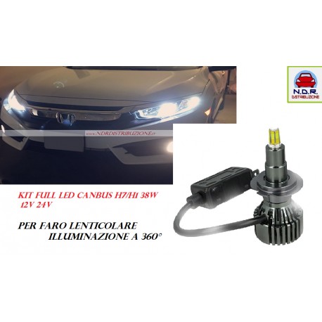 KIT LED H7 H1 PER FARO LENTICOLARE illuminazione 360°