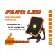 Proiettore Faro Led Flood Professionale 30W Ricaricabile e Cavo 5 Metri Dual System Base Magnetica Batteria Estraibile Utilizza