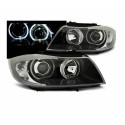 FARI ANTERIORI ANGEL EYES LED NERI per BMW E90 / E91 03.05-11