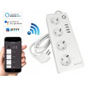 Multipresa Smart WiFi Con 4 Presa Schuko 16A 220V + 4 Presa USB 3,1A 5V Compatibile Con Alexa Google Home