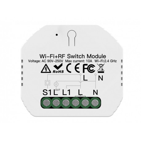 Mini Interruttore Intelligente Smart WIFI 10A 220V Funzione Con Pulsante Telecomando RF 