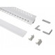 3 Metri Profilo Canalina Barra Alluminio Larga Incasso A Muro Alette Scomparsa Per Bobina Led Fino 20mm