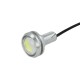 Power Led A Bottone Modello Slim 12V 2W Bianco Freddo IP67 Eagle Eye Led Luci Diurne Carcassa Argento