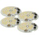 4 PZ Scheda Led AC 220V 5W Bianco Caldo 3000K Piastra Led Plate Modulo Diametro 48mm 40 Smd 2835
