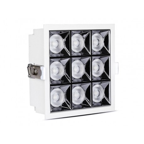 Faretto Led Da Incasso Quadrato 9X4W