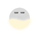 Segnapasso Led Notturno Rotondo Caricabatteria 2 Porte USB Caricatore 2A Sensore Crepuscolare 